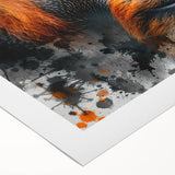 Colorful rolled canvas artwork showcasing a whimsical orangutan design, ideal for jungle-themed decor. Perfect for adding vibrant nature-inspired art to any space.