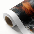 Rolled canvas showcasing a vibrant orangutan design, featuring intricate details and rich colors, perfect for wildlife-themed decor, elegantly packaged for delivery.