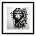 Framed wall art collection featuring a vibrant orangutan design with a black mat and sleek black frame, perfect for adding a touch of wildlife charm to any room.
