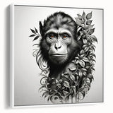 Framed wall art collection showcasing a vibrant orangutan design on textured canvas, displayed from the side against a white background, perfect for nature-themed decor.