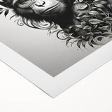 Rolled canvas wall art featuring a vibrant orangutan design with intricate details and warm colors, perfect for adding a playful touch to any space.