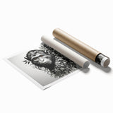 Vibrant rolled print showcasing a colorful orangutan design in a modern art style, perfect for animal lovers and home decor enthusiasts.