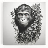 Orangutan wall art collection on stretched canvas, showcasing vibrant colors and detailed designs of monkeys and apes, perfect for wildlife enthusiasts’ decor.