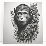 Colorful stretched canvas wall art featuring a playful orangutan design, ideal for children's rooms or nature-themed decor. The vibrant colors and detailed illustration create an engaging focal point for any space.