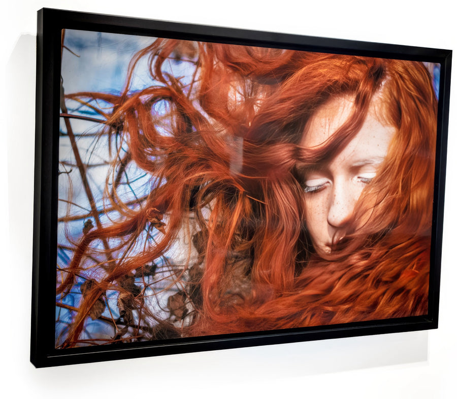 HD metal print in a black floating frame