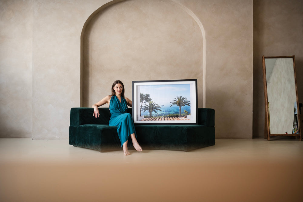 Statement print above the sofa