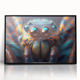 Large abstract wall art featuring a birds design in black and white tones, framed in acrylic.