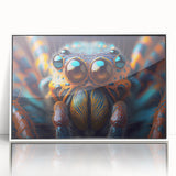 Art deco poster of a bird in flight on a white acrylic frame, featuring soft pastel shades, ideal for nursery wall art.