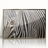 Large art print of a mid-century modernist bird design in muted earth tones on framed acrylic, ideal for nursery wall art.