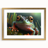 Extra large abstract art print featuring textured close-ups of birds, in gold frame with mat, suited for living room decor.