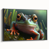 Black and white framed canvas of a bird in flight, ideal for bedroom wall art with a vintage poster style.