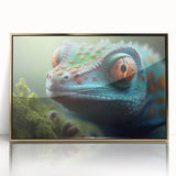 Mid-century modernist style large art print of birds in flight, framed in gold acrylic, ideal for nursery wall decor.