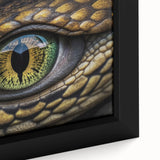 Close-up of a colorful bird on black wall art, textured canvas, ideal for living room decor.
