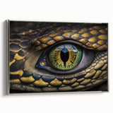 Framed canvas featuring a colorful landscape painting with vintage poster art style.