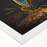 Art deco poster featuring a vibrant illustration of tropical birds on a rolled canvas, ideal for dining room wall art.