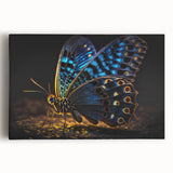 Black and white photo of a bird in flight on stretched canvas, ideal for kitchen wall art.