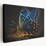 Close-up of a bird in muted green and brown tones on stretched canvas, ideal for kitchen wall art.