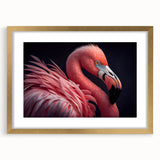 Extra large wall art featuring an abstract bird design in textured gold and black tones, framed with a mat.