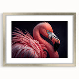 Textured art print of abstract bird designs in earth tones, framed in silver, ideal for bedroom art.