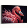 Black and white framed canvas featuring a close-up of a bird, ideal for bedroom wall art.