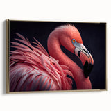 Framed canvas featuring a close-up of a bird in black and gold tones, suitable for bedroom wall art.