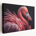 Close-up image of a bird on stretched canvas with vibrant green and blue tones, ideal for kitchen wall art.