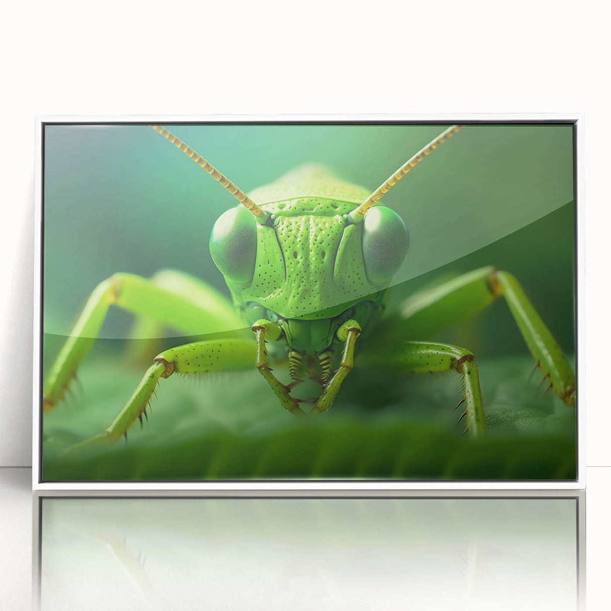 Art deco poster of vibrant birds in flight on a white acrylic frame, ideal for nursery wall decor.