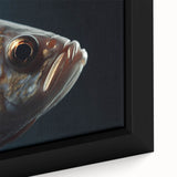 Close-up of a black bird with vibrant, textured plumage on a framed canvas, ideal for living room decor.