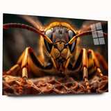 Large acrylic glass print of a close-up bird design in natural tones, suitable for bedroom or dining room decor.