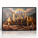 Large abstract wall art featuring a mid-century modernist bird design in black and white tones, framed in acrylic.