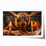 Close-up of a bird on a branch in muted green and brown tones, rolled print, ideal for art wall dining room.