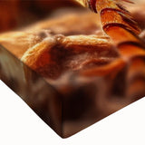 Black and white close-up of a bird on stretched canvas, suitable for bedroom wall art with a landscape theme.