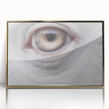 Mid-century modernist style large art print of a bird, in vibrant gold and green tones, framed in acrylic.