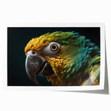 Close-up of a bird on a floral background in soft pastel shades, rolled print, suitable for art wall dining room.