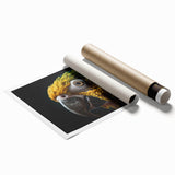 Extra large rolled print of a vibrant floral artwork with vivid colors, ideal for classy bathroom or large living room decor.