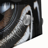 Close-up of a bird in muted earth tones on acrylic glass, ideal for dining room art in a mid-century modernist style.