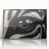 Mid-century modernist art of birds in flight, acrylic print with silver frame, suitable for nursery wall decor.