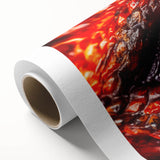 Art deco style poster of a bird in flight on a rolled canvas, with pastel blue and cream tones, ideal for nursery wall art.