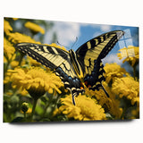 Large abstract bird design in muted earth tones on acrylic glass, ideal for bedroom or dining room art.