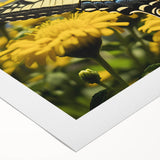 Art deco poster of vibrant, colorful birds on a rolled canvas, suitable for dining room wall art.