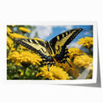 Close-up of a bird amidst floral elements on a rolled print, suited for art wall dining room or classy bathroom.