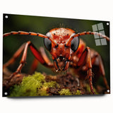 Close-up of a bird in flight on acrylic glass, featuring muted earth tones, ideal for bedroom or dining room decor.