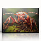 Large abstract wall art featuring a close-up of a bird in muted earth tones on framed acrylic.