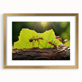 Extra large abstract art print of a bird, featuring textured details in gold tones, framed with a mat.