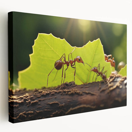 Close-up image of a bird on stretched canvas, featuring natural tones, ideal for kitchen wall art.