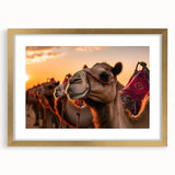 Extra large abstract art print of birds in flight, featuring textured gold and blue tones on a framed canvas.