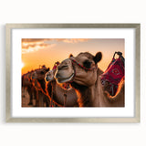 Textured art print of abstract birds in muted earth tones on a silver-framed canvas, suitable for bedroom decor.