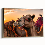 Framed canvas depicting a close-up of a bird in a landscape, in muted earth tones, ideal for bedroom wall art.