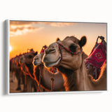 Vintage poster art of colorful birds on a black background, framed canvas, ideal for living room decor.