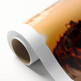 Art deco style poster of vibrant birds on a rolled canvas, suitable as nursery wall art or for dining room ambiance.